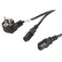 CA-C13C-13CC-0018-BK cable de transmisión Negro 2 m C13 acoplador CEE7/7