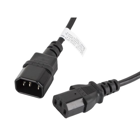 CA-C13E-10CC-0018-BK cable de transmisión Negro 1,8 m C13 acoplador C14 acoplador