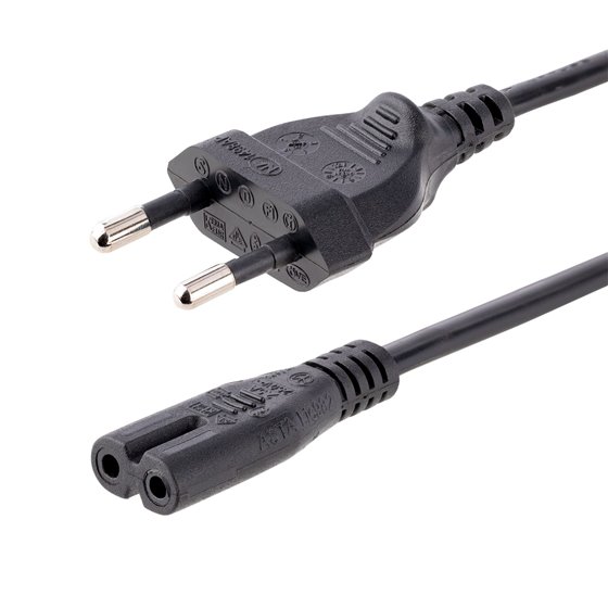 Cable de 2m de Alimentación para Ordenador Portátil o Impresora , UE a C7, 2,5A 250V, 18AWG, Cable de Repuesto para Portátil, Ca
