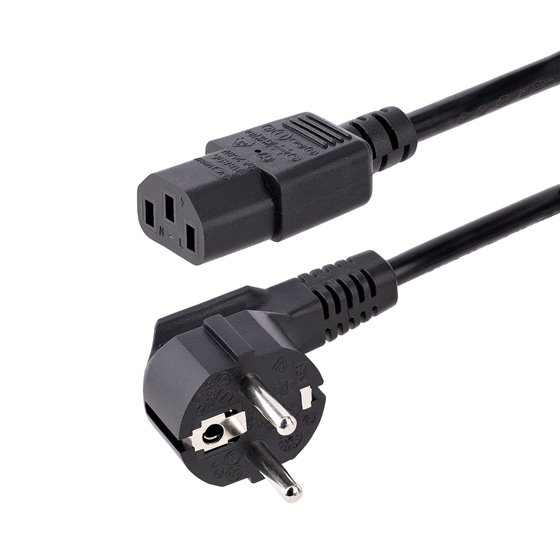 Cable de 3m (10 pies) de Alimentación para Ordenador, 18AWG, UE Schuko a C13, 250V 10A, Cable de Corriente, Cable de Fuente de A
