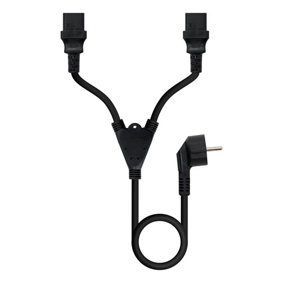 Cable de Alimentación CEE7/M a 2xC13/H, Negro, 1.8 m