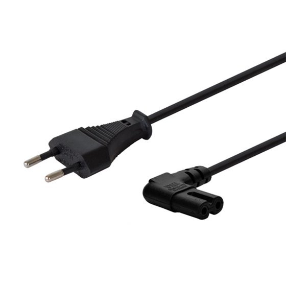 CL-144 Power cable Black 3 m angled Negro 2 pines IEC Type E (3.4 mm, 3.1 mm)