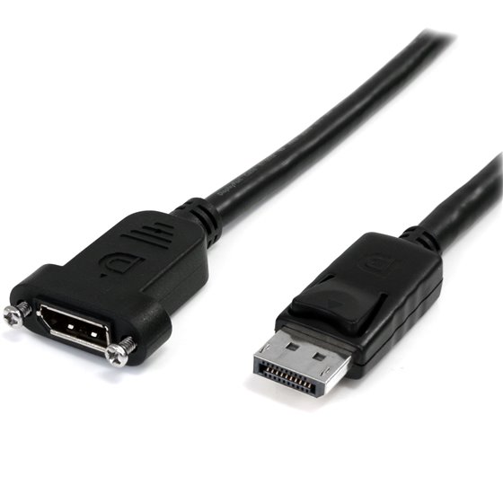 Cable de 91cm DisplayPort de Montaje en Panel - 4K x 2K - Cable DisplayPort 1.2 de Extensión de Vídeo Macho a Hembra - Cable par