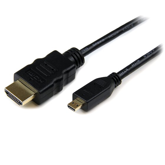 Cable de 2m Micro HDMI a HDMI con Ethernet - Vídeo de 4K a 30Hz - Cable Adaptador Conversor Micro HDMI Tipo D de alta velocidad 
