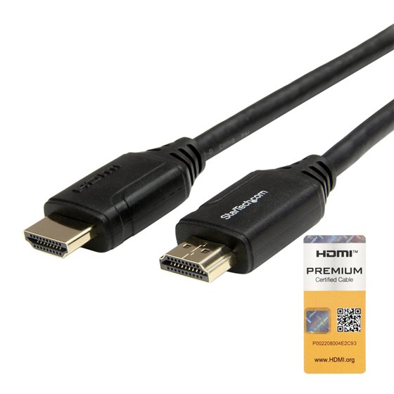 Cable de 50cm HDMI 2.0 Certificado Premium con Ethernet - HDMI de Alta Velocidad Ultra HD de 4K a 60Hz HDR10 - para Monitores o 