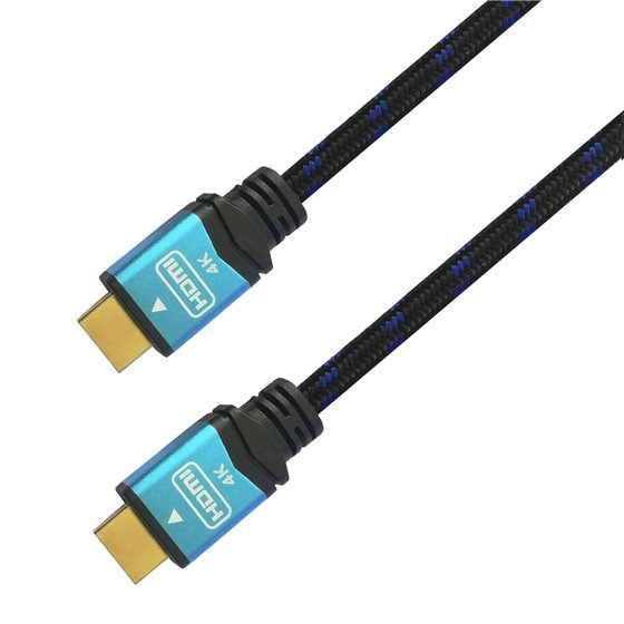 able, HDMI, 2.0, Premium alta velocidad / HEC, 4k@60 Hz, 18 Gbps, A/M-A/M, Negro/Azul, 3.0 m