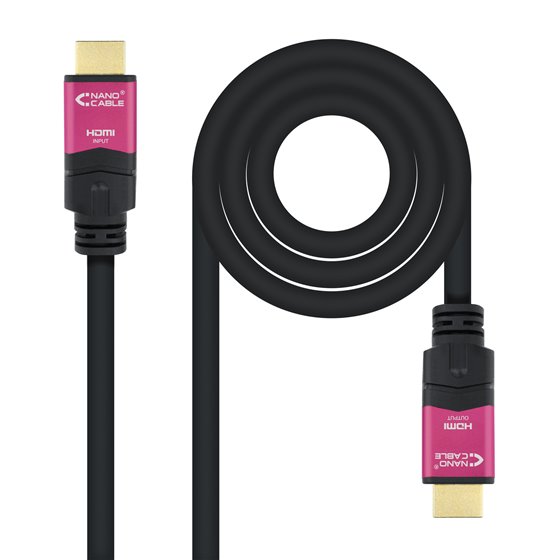10.15.3715 cable HDMI 15 m HDMI tipo A (Estándar) Negro, Rosa
