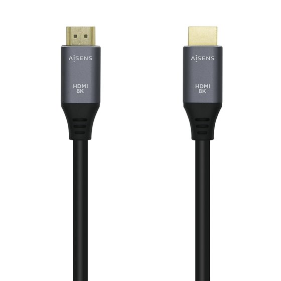 Cable HDMI V2.1 Ultra Alta Velocidad / HEC 8k@60Hz 48Gbps, A/M-A/M, Gris/Negro, 2.0m