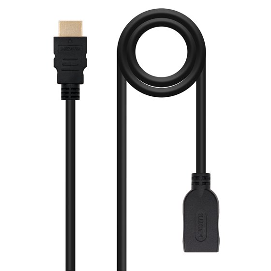 Cable HDMI 2.0 Prolongador A/M-A/H, Negro, 1 m