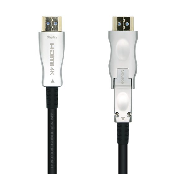 Cable HDMI V2.0 AOC Desmontable Premium Alta Velocidad / HEC 4k@60Hz 4:4:4 18Gbps, A/M-D/A/M, Negro, 40m