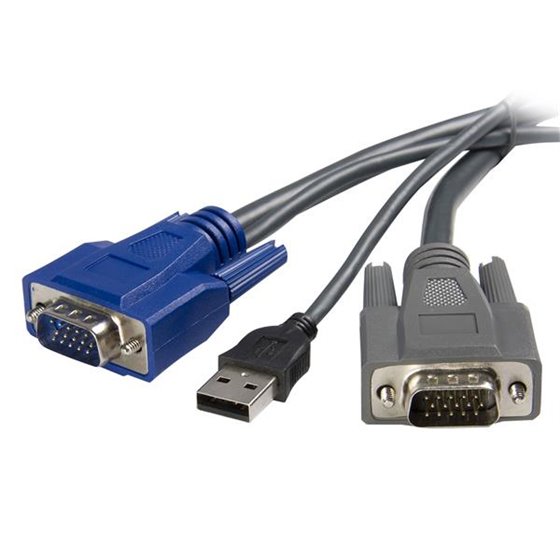 Cable KVM USB VGA 2 en 1 Ultra Delgado - 1,8m