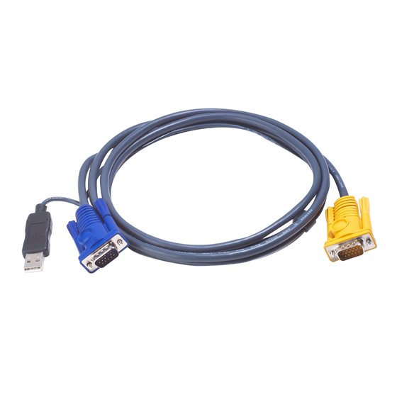 Cable KVM USB con SPHD 3 en 1 y conversor PS/2 a USB integrado de 3 m