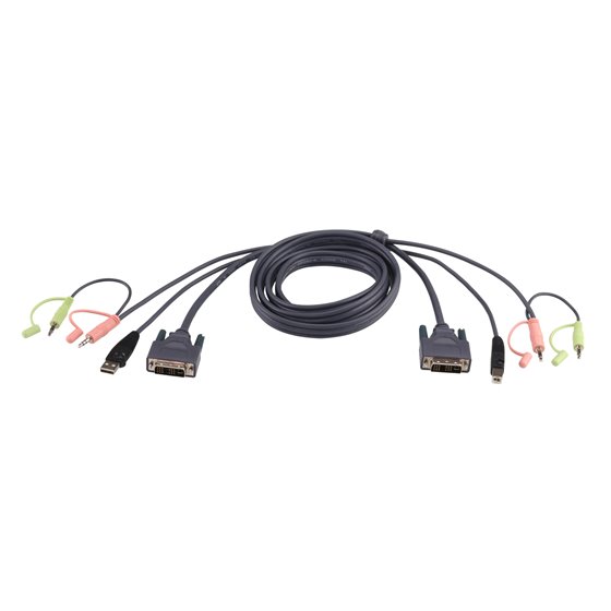 Cable KVM DVI-D single link USB de 3 m