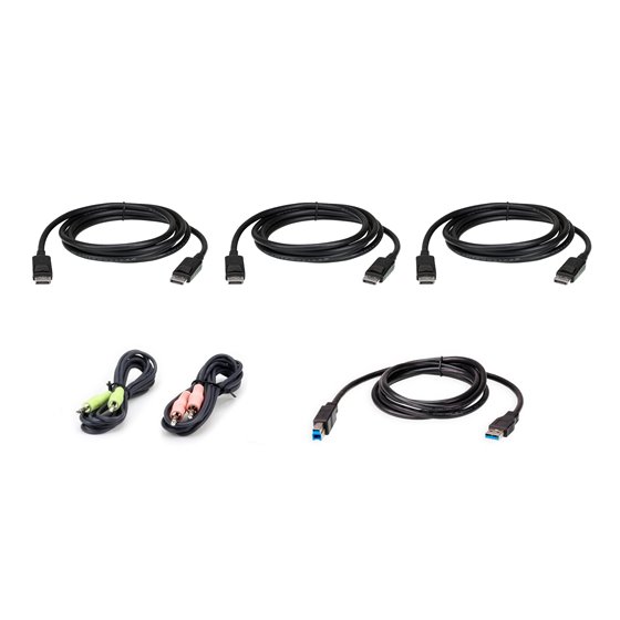 Kit de cable para KVM seguro DisplayPort triple display USB de 1,8 m