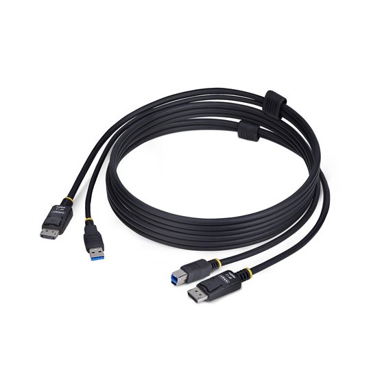 Cable KVM DisplayPort y USB 3.0 5Gbps de 1,8m - 4K 60Hz - Cable Combo DP 1.2 y USB para Switch Conmutador KVM