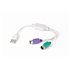UAPS12 cable ps/2 0,3 m 2x 6-p Mini-DIN USB A Blanco