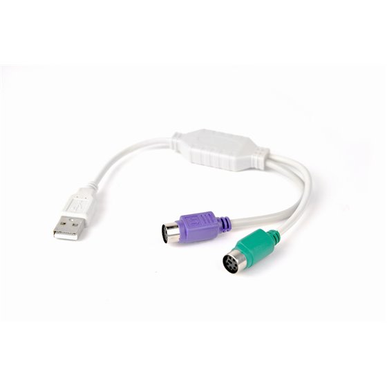 UAPS12 cable ps/2 0,3 m 2x 6-p Mini-DIN USB A Blanco