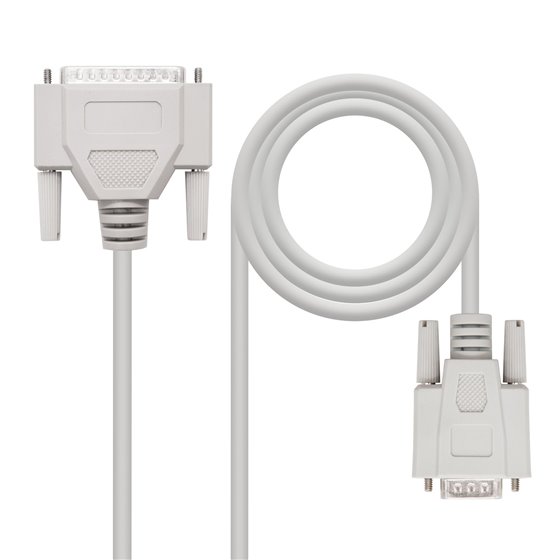 CABLE SERIE NULL MODEM DB9/H-DB25/M 1.8 M