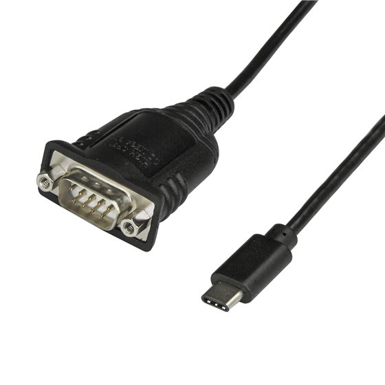 Adaptador Conversor USB Tipo C a Serie DB9 RS232 con Retención de Puertos COM - Cable Convertidor de 40cm USBC a Serie - para PL