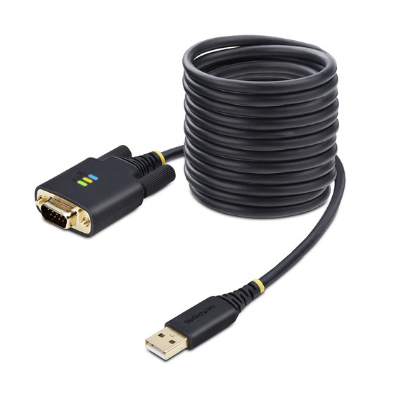 Cable Adaptador USB a Serie de 3m - Retención COM - FTDI - USB a DB9 RS232 Serial - Tornillos Intercambiables - Protección ESD -