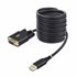 Cable Adaptador USB a Serie de Módem Nulo de 3m - Retención COM - Tornillos Intercambiables DB9 - USB a RS232 - Serial - USB a D