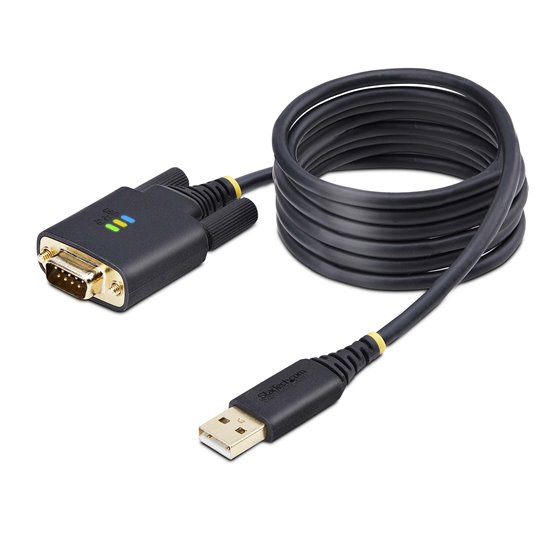 Cable Adaptador USB a Serie DB9 RS232 FTDI de 2m - Retención COM - Tornillos DB9 Intercambiables - USB-A a DB9 RS232 - Protecció