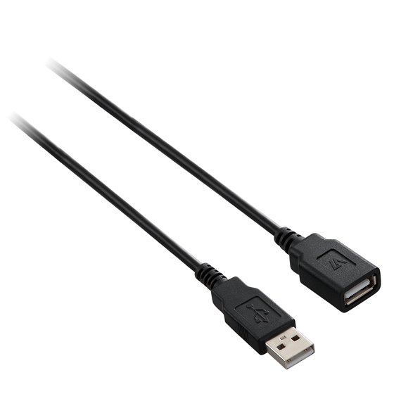 Cable de extensión USB negro con conector USB 2.0 A hembra a USB 2.0 A macho 3m 10ft