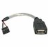 Cable de 15cm Adaptador Extensor USB 2.0 a IDC 4 pines - Conector a Placa Base - Hembra a Hembra