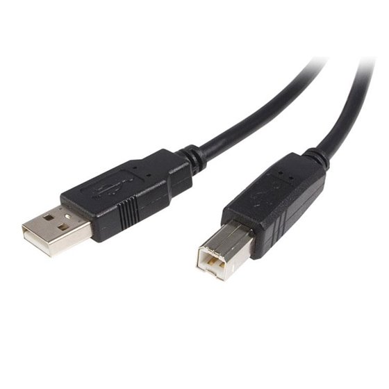 Cable USB de 50cm para Impresora - 1x USB A Macho - 1x USB B Macho - Adaptador Negro