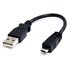 Cable Adaptador de 15cm USB A Macho a Micro USB B Macho para Teléfono Móvil Carga y Datos - Negro