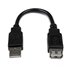 Cable de 0,15m de Extensión Alargador USB 2.0 - Macho a Hembra USB A - Extensor