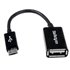 Cable Adaptador de 12cm Micro USB Macho a USB A Hembra OTG para Tablets Smartphones - Negro