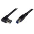 Cable 1m USB 3.0 Super Speed USB B Macho a USB A Macho Acodado en Ángulo a la Derecha - Negro
