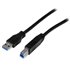 Cable Certificado 2m USB 3.0 Super Speed USB B Macho a USB A Macho Adaptador para Impresora - Negro