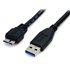 Cable 50cm USB 3.0 Super Speed SS Micro USB B Macho a USB A Macho Adaptador - Negro