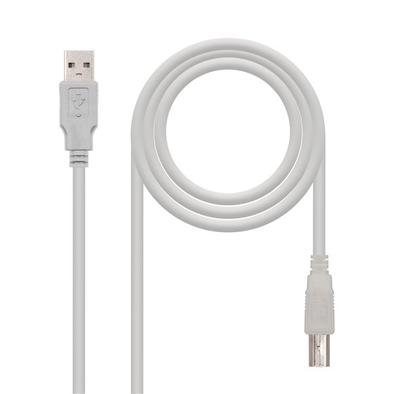 CABLE USB 2.0 IMPRESORA, TIPO A/M-B/M, BEIGE, 3.0 M