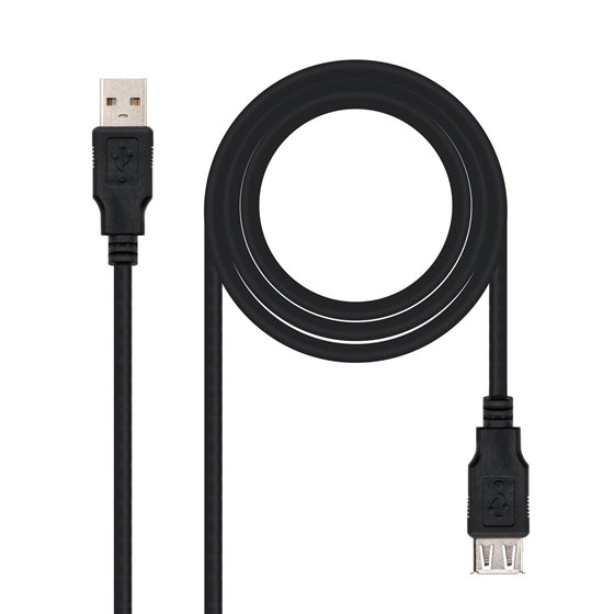 CABLE USB 2.0, TIPO A/M-A/H, NEGRO, 3.0 M