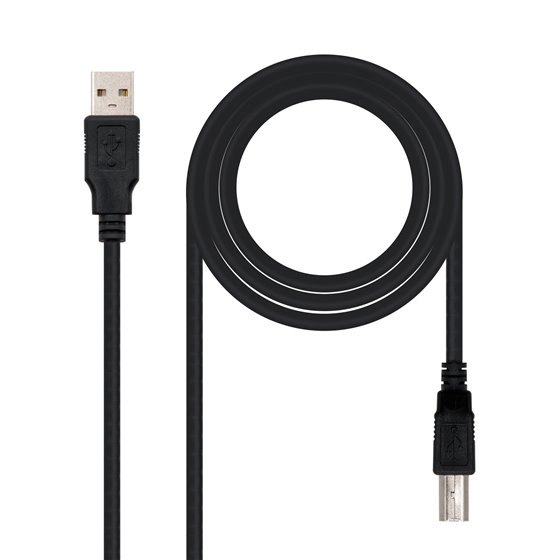 CABLE USB 2.0 IMPRESORA, TIPO A/M-B/M, NEGRO, 4.5 M