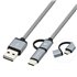 COO-CAB-U2MC-GR cable USB USB 2.0 1 m USB A USB C/Micro-USB B Gris