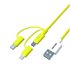PT-USB003Y1 cable USB 1,2 m USB A USB C/Micro USB A/Lightning Amarillo