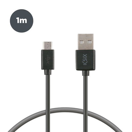 Cable de carga y datos USB-A a Micro-USB 20 W, Carga rápida, 1 m, Negro