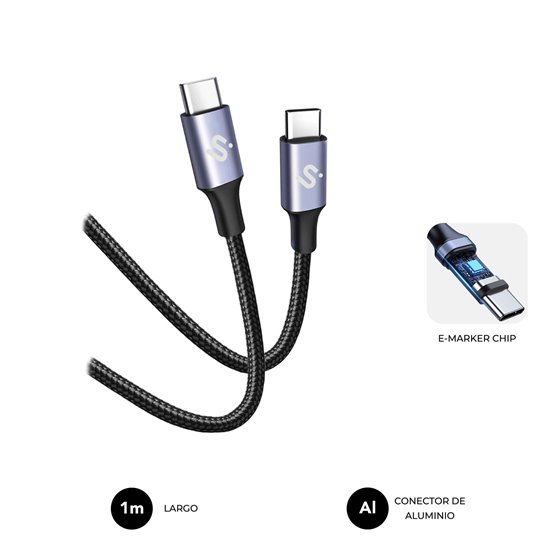 CABLE PLUS 100W C-C 1m BLACK