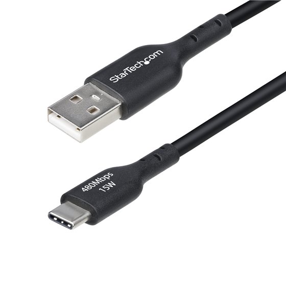 Cable de Carga USB-A a USB-C de 15cm - Cable Cargador USB-A a USB Tipo C - Cable USB 2.0 - 3A - Recubrimiento de TPE - Cable de 