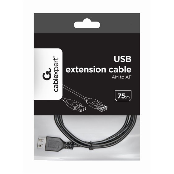 CC-USB2-AMAF-75CM/300-BK cable USB USB 2.0 0,75 m USB A Negro