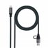 Cable USB 3.2 Gen2x2 20Gbps 5A/100W, USB-C+USB-A/M a USB-C/M, Gris/Negro, 1.5m