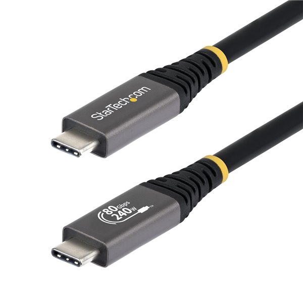 Cable USB4 1m - Cable USB-C Certificado USB-IF - 80Gbps - Cable USB Tipo C - PD de 240W - 8K120/4K240 - DP 2.1 - DP80 - Recubrim