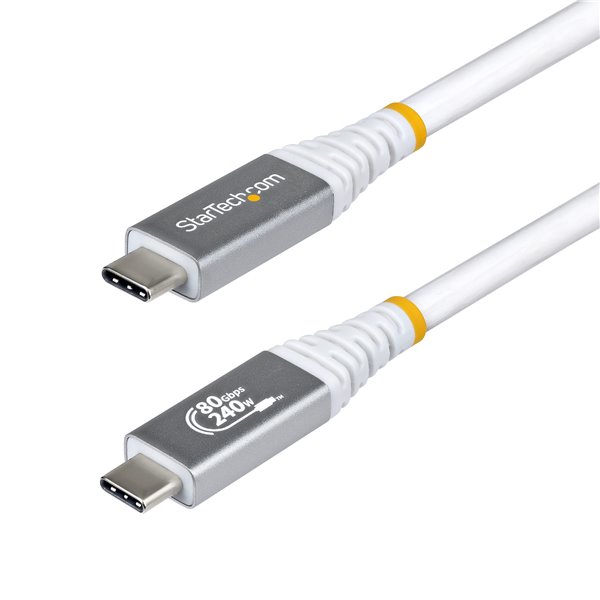 Cable USB4 50cm - Cable USB-C Certificado USB-IF - 80Gbps - Cable USB Tipo C - PD de 240W - 8K120/4K240 - DP 2.1 - DP80 - Recubr
