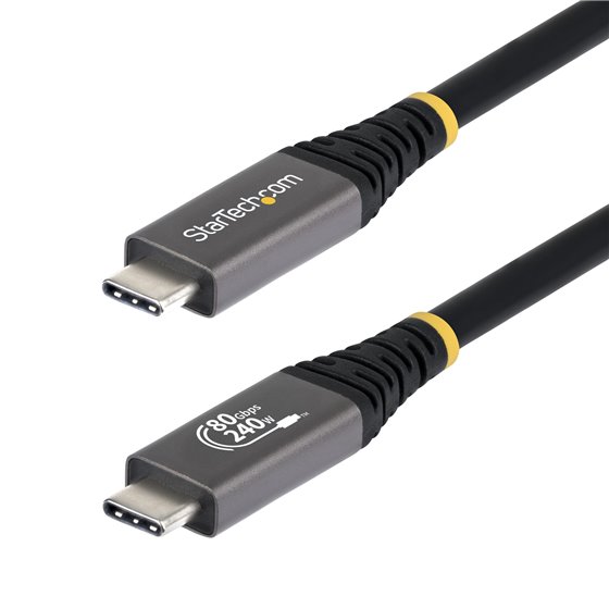 Cable USB4 1,5m - Cable USB-C Certificado USB-IF - 80Gbps - Cable USB Tipo C - PD de 240W - 8K120/4K240 - DP 2.1 - DP80 - Recubr