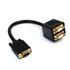 Cable de 30cm Duplicador Divisor de Vídeo VGA de 2 puertos Salidas Compacto - Bifurcador