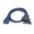 Cable Extensor 50cm 2 Puertos USB 3.0 para Montaje en Panel conexión a Placa Base - Hembra USB A